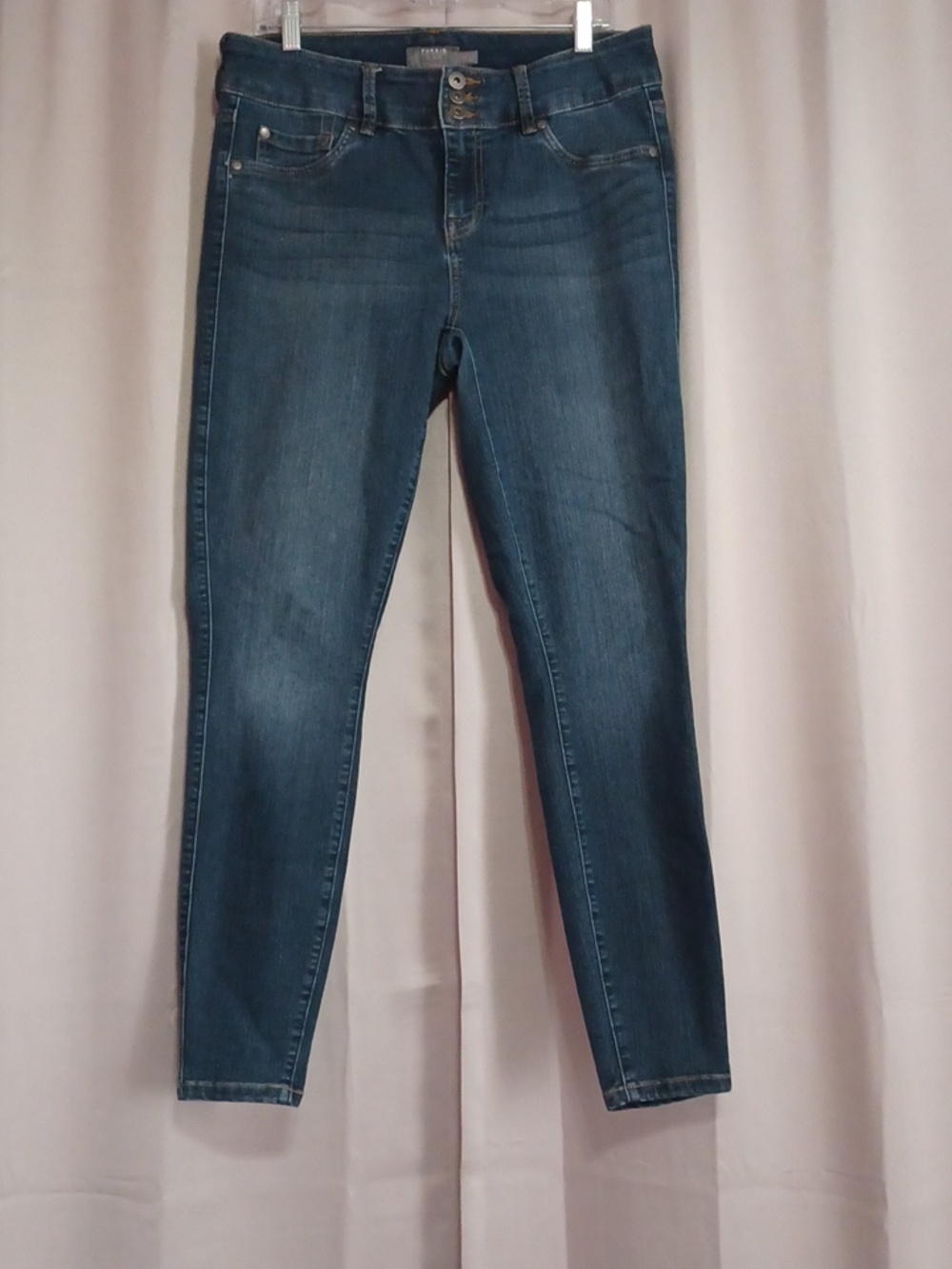 Torrid Super Stretch Jeggings 12Tall 3 Button Zipper Fly Med/Dark Wash